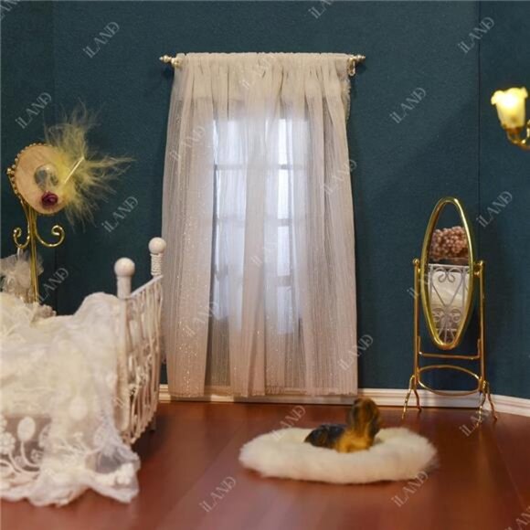 Miniature Dollhouse Curtain Rods 112 Scale White Metal Window Decor Accessories - Picture 6 of 7